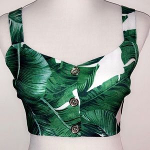 Palm Print Crop Top